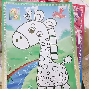 ชุดระบายสีข้อความ DIY สําหรับเด็ก doodle ภาพวาดและแปรงที่มีลวดลายแบบสุ่ม