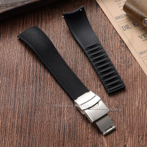 Premium FKM Rubber Watch Strap Universal Curved End Quick Release for Omega for Casio 18/19/20/21/22/24mm Cut To Size Watchband
