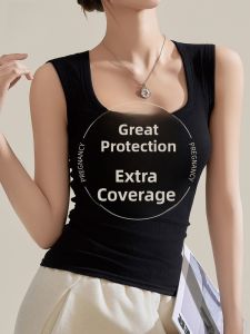MiiOW | Cat Lady Vest Women Summer Outdoor Wear Prevent Exposure Hide Side Breast 2025 New Fashion Square Collar Strap Top Beautiful Back