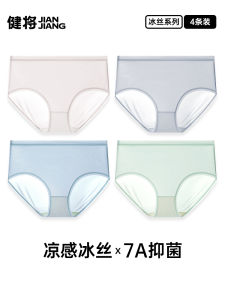 Jianjiang Womens Ice Silk Sports Briefs Full Cotton Crotch Triangle Shorts Breathable Comfortable Underwear for All Sizes