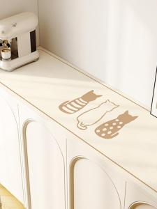 New 2025 TV Cabinet Table Mat Waterproof Oil-Resistant Dining Sideboard Entrance Cabinet Shoe Counter Protection Pad Modern Simple Leather
