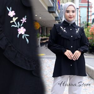 Blouse Wanita Motif Bunga Terbaru / Kemeja Bordir Atasan Wanita Kekinian