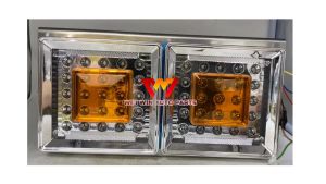 Square LED Chrome Universal 12V/24V 5.5 Inch Tail Lamp For Lorry Truck Trailer Lampu Lori Belakang