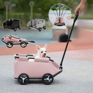 Pet Dog Cat Stroller Multifunctional Shopping Cart Portable Outdoor Trolley Pet Supplies