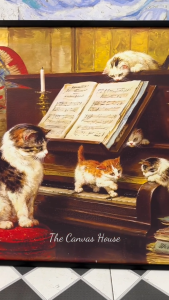 Tranh in Canvas Tác Phẩm The Piano Lesson (1897) Henriette Ronner-Knip (Đã có khung móc đinh treo) - The Canvas House
