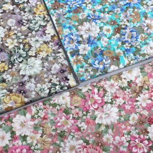 สดใสขนาดเล็กเย็บผ้าด้วยมือ Sablon Bunga ผ้าปอปลินแบบผ้าฝ้ายวัสดุผ้าสำหรับนักออกแบบเสื้อผ้าแบบทำมือ