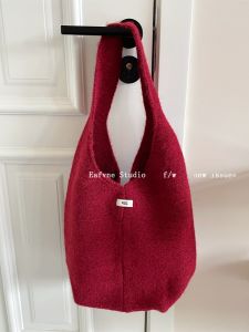 Creative Vest Bag South Korea New Arrival Egg Knitting Shoulder Bag Large Capacity Handbag Wool Woven Simple Bag