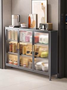 Ultra-Thin Kitchen Storage Cabinet Narrow Edge Floor-Standing Multi-Layer Organizer Rack Luxury Style Carbon Steel Material