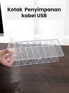 Inaso Storage Kabel Data Acrylic Kotak Penyimpanan Organizer Meja Storage Box Akrilik Aksesoris HSB146