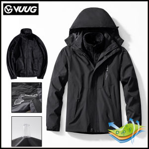 VUUG Outdoor Waterproof Suits Mens Womens Two-pieces Sets 3 in 1 Thick Warm Coats Camping Windbreaker Winter Coat Hiking Windproof jacket for men