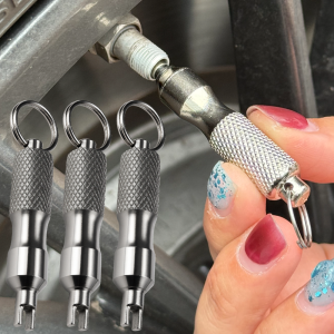3pcs Portable Key Ring Tire Valve Core Extractor Tool / Mini Stainless Steel Universal Repair Screwdriver / Lightweight Carry-On Tyre Service Wrench