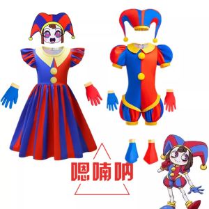 Magic Numbers Acrobatic Troupe Cosplay Costume Halloween Role of Clown Dress Polyester 100% Material for Women