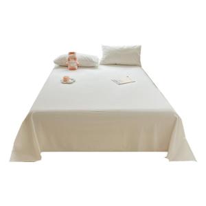 LINGYUN | Pure White Summer Bed Sheet Cotton Linen Thick Custom Dustproof