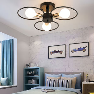 【Free Bulb】Nordic Creative Retro Ceiling Light 3-Light Vintage Ceiling Lamp Living Room Bedroom Simple Lighting