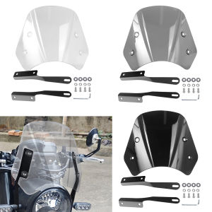 Universal Motorcycle 5-7 in Windshield Retro Motorbike Wind Deflector for Cafe Racer Royal Enfield Honda Yamaha Kawasaki Suzuki