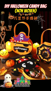 Beg Gula-Gula DIY Halloween DIY Candy Bag (non sew) Creative Handmade non Woven Material