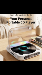 Portable CD Player with Speakers | 2000mAh Rechargeable HD Display Music Player