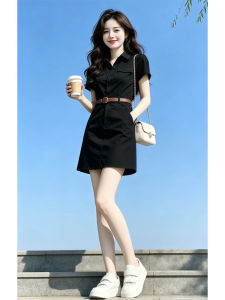 Shalldoer | Slimming Collar Shirt Dress With Belt