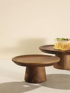 Cake Creative Food Dessert Fruit Tray Home Stand Natural Wooden Photography Plate Service Tray Wooden Tray