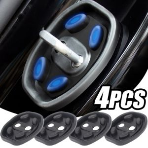 4pcs Silicone Door Lock Protective Cover Car Door Shock Absorber Cushion Thickened Anti-collision Pad Stickers Rust Prevention Cover