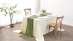 70*35in 1pc Boho Style Cheesecloth Table Runner Long Gauze Sheer RomanticTable Runner For Weddings And Scene Decor Home Decor