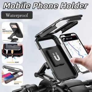 Waterproof Motorcycle Phone Holder Universal 360° Adjustable Bicycle Mobile Phone Mount