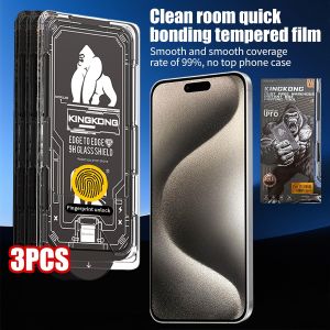 3Pcs Easy Install Hd Privacy Dust Free Tempered Glass Protector Tempered Glass Screen Protector For iPhone 17 Pro Max 17 Air 16 15 14 13 12 11 Pro Max X XS Max XR 15 16 Plus Full Cover