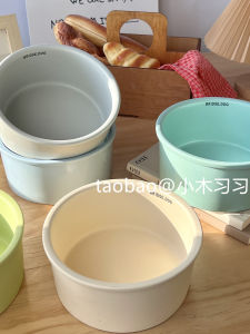 BD Large Dog Bowl Ceramic Underglaze Color Mouth Capacity Type Cat Dog Water Basin Food Multi-Pet Dinner Straight Tube Anti-Black Chin Golden Retriever