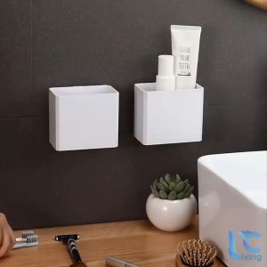 Kệ để bàn chải đánh răng dán tường Living C kệ kem đánh răng dính tường thanh lịch thanh lịch