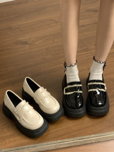 British Style Thick Bottom Flats Womens Shoes 2025 New Spring Autumn Black Versatile Shoes Match Skirts Small Leather Shoes