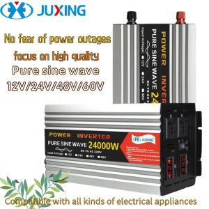 JUXING Pure Sine Wave Power Inverter 24000W/18000W/15000W/12000W/10000W/8000W/6000W/4000W/3000W 50Hz Built-in Transformer DC12V/24V/48V/26V Car Power Supply With AC Socket Can Be Equipped With Remote Control Sine Wave For Outdoor Travel Inverter Adapter