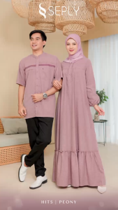 [READY STOK] Best Seller Sarimbit Seply Eksis Couple Hits Peony Muslim Terbaru 2026
