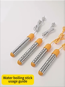 🔥Pure copper heating tube🔥immersion heater 8000w high power auto power-off electric heating rod electric water heater portable immersion boiler element electric heating rod  便携式电热水器 热得快