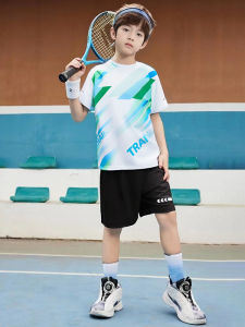 Bộ Quần Áo Thể Thao Lưới Cho Bé Trai Tay Ngắn Nhanh Khô Bằng Lụa Băng Quần Short Tập Luyện Bóng Rổ Quần Vợt