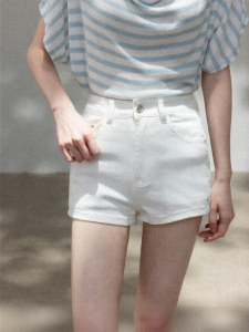 Cantonstory | Korean Style Skinny High Waist Flared Jeans Shorts