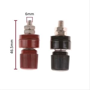 Set 2 pin lithium sắt (đỏ + đen) loại 333 ren vít M6 6mm - cọc loa