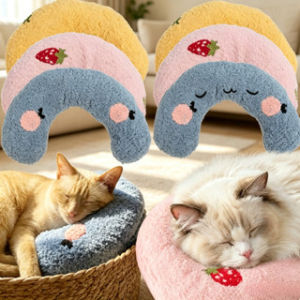PawPulse【Local Stock】U-Shaped Pet Pillow Soft Plush Cat Dog Sleeping Cushion Neck Rest Comfort Small Kitten Puppy Pillow