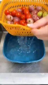 6pcs Kitchen Drain Basket Multifunctional Cleaning Fruits and Vegetables Strainer Kitchen Washing Set