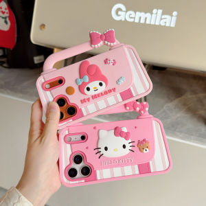 Sanrio | Kawaii Sanrio Hello Kitty Melody Handbag Phone Case For iPhone 13 14 15 16 17 Pro Max Plus 16e Silicone Shockproof 3D Back Cover