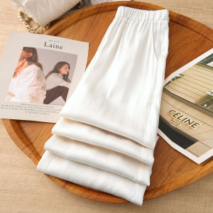 MEITESIJIAONU | Quần Dài Ngang Chân Cao Waist Loose Wide Leg Mùa Hè