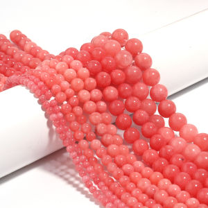 1 String Natural Pink Chalcedony Stone Beads Spacer Jades Beads Loose Beads for Jewelry Making DIY Bracelet Necklace Accessories