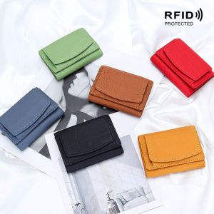 Royal Bagger RFID Mini Trifold Short Wallet for Women Genuine Cow Leather Coin Purse Fashion Casual Simple Card Holder 5156