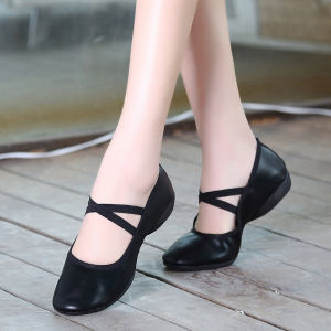 Dance Shoe Four Seasons Dance Shoes Womens Soft Bottom Adult Square Dance Shoes Dance Shoe Authentic Leather Low Heel Dancing Shoes Modern Dance Shoe Square Dance