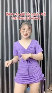 Bộ đi biển nữ BIGSIZE CÔ NHỎ chất thun cotton rút dây giữa váy có quần bên trong cho nàng chuppy 58-95 kg SET28