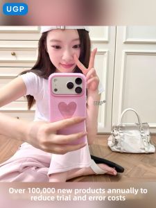 UGP | Cute Pink Love Heart Full Coverage Shockproof Silicone Case for iPhone