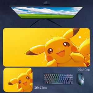 Potdemiel | Boys Office Large Size 90x40cm Keyboard Pad Table Mat Esports Gaming Mouse Pad Pikachu Rubber Non-slip Dirt-resistant Mouse Pad