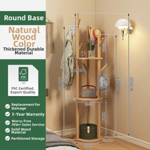 Rotating Solid Wood Clothes Rack For Bedroom Living Room