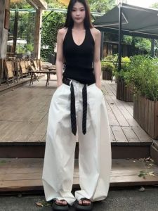 กางเกงขายาวทรงหลวมสไตล์เกาหลีสำหรับผู้หญิง กางเกงขายาวทรงตรงลำลอง ทรงหลวม สไตล์เกาหลี กางเกงขายาวทรงตรง ทรงหลวม ทรงหลวม