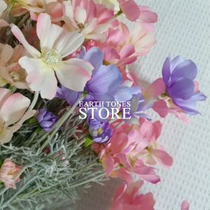 Cosmos Flower ดอกคอสมอส ดอกไม้ปลอม 60cm สีพาสเทล ใบนุ่มเหมือนจริงมาก พร็อพถ่ายรูป