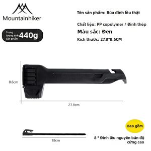 Mountainhiker | Búa Lều Đa Năng Kèm Bộ Cọc Cắm Đất Tay Cầm Tiện Dụng Dụng Cụ Cắm Trại Ngoài Trời Di Động Dụng Cụ Tháo Cọc Nhựa